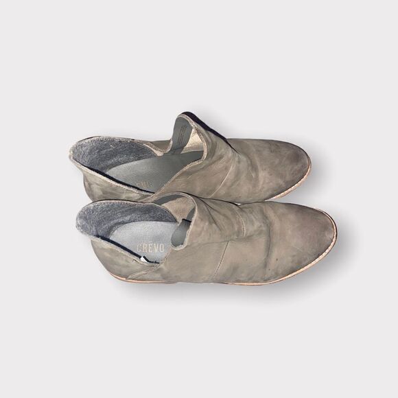Crevo Taupe Leather Booties Shoe Size 7 - Picture 4 of 5